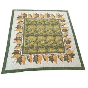Couleur Nature Square Tablecloth Grapes Leaves Green Yellow 59"X59" Provincial